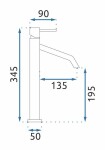 REA - Umyvadlová baterie LEVEL kartáčovaná zlatá REA-B6217