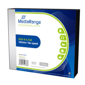 MediaRange MR418 DVD-R / 4.7 GB / 16x / 5ks slim case (MR418)