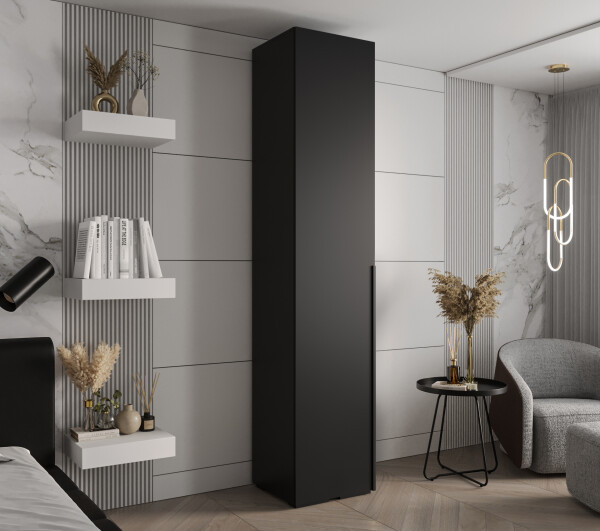 Šatní skříň Abi Inova 1 Rozměry: 50 cm, Pásky / úchyty: Černá, Barva korpusu + barva dveří: Černá