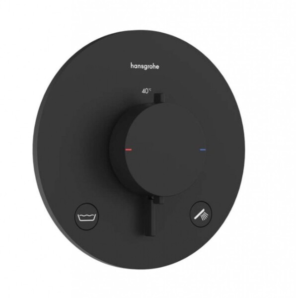 HANSGROHE - Ecostat Comfort S Termostatická baterie pod omítku, pro 2 spotřebiče, matná černá 33718670