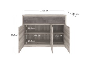 ARTEN (NANO Systems s.r.o.) Komoda JAZZ-3D2S (Kaštan nairobi/onyx) KOMODA-JAZZ-3D2S