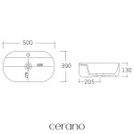 CERANO - Umyvadlo keramické Ramona - na desku - bílá lesklá - 50x39 CER-667912