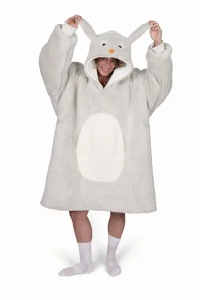 Cozy Noxxiez CH361 Králík - hřejivá televizní mikinová deka s kapucí pro teenagery a dospělé (20-CH361)