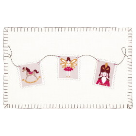 GREEN GATE Vyšívaný povlak na polštář Xmas Letter white 30 × 50 cm, bílá barva, textil