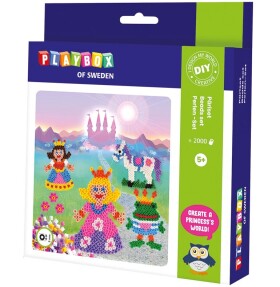 Zažehlovací korálky- Princezny 2000ks korálků, 3 předlohy