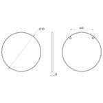 SAPHO - NOTION SLIM kulaté zrcadlo v rámu ø 70cm, bílá mat NT700W