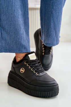 Sneakersy Dámské Sportovní Boty Zateplené Na Masivní Podešvi Černé Ardiela 38