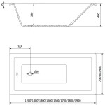 MEXEN - Cubik obdélníková vana 160 x 70, bílá 55031607000