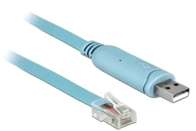 DeLock USB 2.0 Typ-A RS-232 RJ45 modrá / Konzolový kabel / 2 m / FTDI FT232RL (64185)