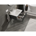 MEXEN/S - Rivel koupelnová skříňka 70 cm s umyvadlem Otis, 1 šuplík, reliéf , grafit mat/bílá mat 91A20-07023-1-BF66-W18M01