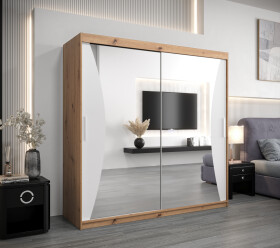 Šatní skříň Abi Mo Dveře: Dub artisan, Rozměr: 200 cm, Korpus: Bílá