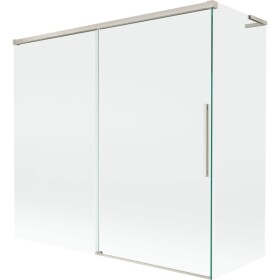 MEXEN/S - Rox L vanová zástěna 2-křídlová posuvná 170 + 70 x 150, transparent, nikl kartáčovaný 8C9L-170-070-97-00