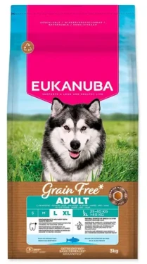 Eukanuba Grain Free Adult Large Giant mořská ryba 3 kg / Granule pro psy / pro dospělá velká a obří plemena (1764-229478)