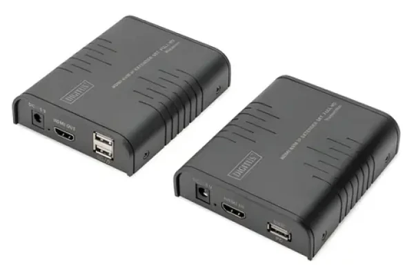 Digitus HDMI KVM IP Extender Set černá / HDMI extender / KVM / Cat5e / 120 m / Full HD 60Hz (DS-55529)