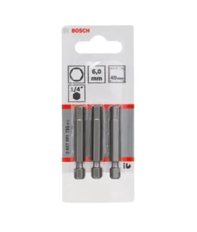 BOSCH 2607001735 / Sada šroubovacích bitů HEX 6. 49 mm (3 ks) / Extra odolné (2607001735)