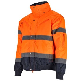 Bunda zateplená, výstražná BOMBER, 3v1, L, oranžová, STALCO