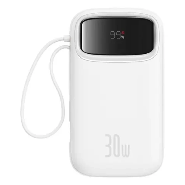 Baseus Qpow2 20000mAh 30W s kabelem USB-C bílá / Powerbanka / 3xUSB-C / 1xUSB-A (P10055009213-00)