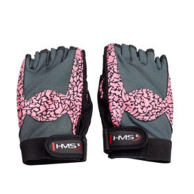 Gymnastické rukavice Pink/Gray W HMS RST03 r.M dámské NEUPLATŇUJE SE