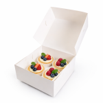 Cake star dortová krabice JOY bílá nepromastitelná 18x18x9cm