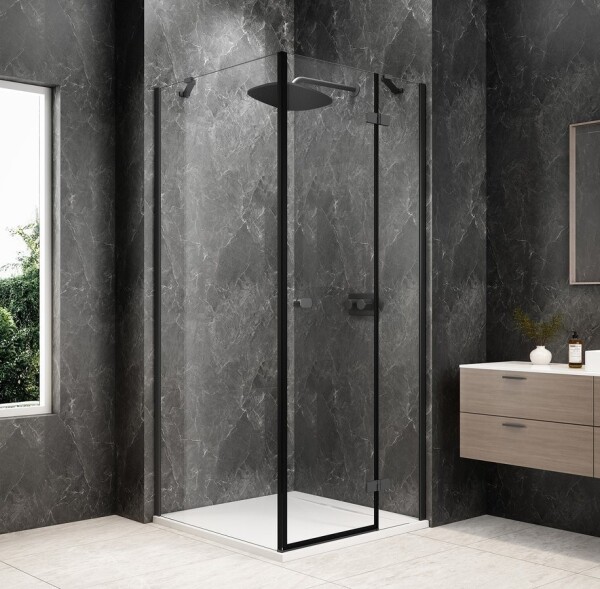 POLYSAN - GLOBE GUN METAL čtvercový sprchový kout 800x800, čiré sklo, pravé GB1080-3215RGM