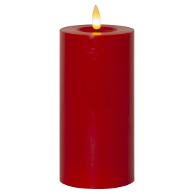 STAR TRADING LED svíčka Flamme Flow Pillar Red 17,5 cm, červená barva, plast, vosk