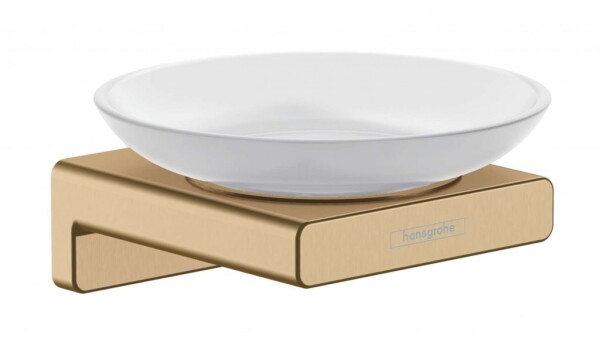 HANSGROHE - AddStoris Mýdlenka s držákem, matné sklo/kartáčovaný bronz 41746140