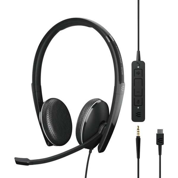 EPOS neu Sluchátka On Ear kabelová stereo černá Potlačení hluku regulace hlasitosti, Vypnutí zvuku mikrofonu telefon