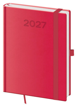 Týdenní diář 2027 Helma B6 Print Pop malinový