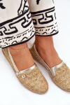 Elegantní Kožené Espadrilky S Pletením Béžovo-Zlaté Zazoo 10178 41