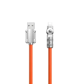 Dudao Datový kabel L24AL / USB-A / Lightning úhlový kabel s otočením o 180° 30W / 1 m / oranžová (149816)