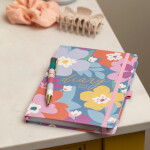 Busy B Diář na 17 měsíců Floral 2026/27, růžová barva