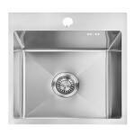 REA - Ocelový dřez Leo 40 BRUSH NICKEL s kuchyňskou baterií KPL-96000