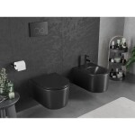 MEXEN - Sofia Závěsná WC mísa Rimless Tornado, černá mat 3354XX85T