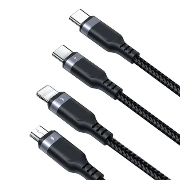 Joyroom S-A18 3in1 kabel USB-A - Lightning / USB-C / micro-USB 1.2m černá (6956116708986)