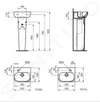 IDEAL STANDARD - i.Life A Umývátko 350x300 mm, s přepadem, otvor pro baterii vlevo, bílá T470901