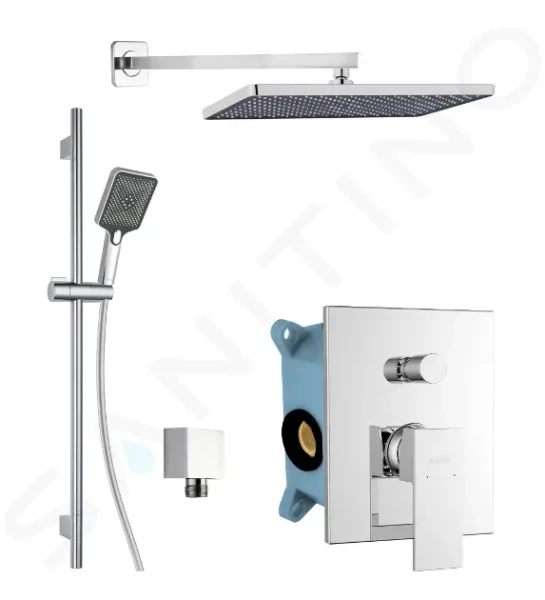 Kielle Sprchový set s baterií pod omítku, pro 2 spotřebiče, s příslušenstvím a tělesem, chrom 20611SP10