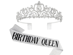 Dovoz Sada Happy Queen - šerpa a korunka stříbrná