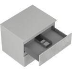 MEXEN/S - Rivel koupelnová skříňka pod umyvadlo 60 cm s deskou, 2 zásuvky, reliéf , šedá mat 91A20-06047-2-BFFC62