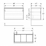 GEBERIT - Acanto Umyvadlová skříňka, 89x54x48 cm, 2 zásuvky, dub 503.005.JH.1