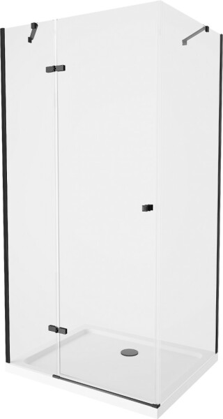 MEXEN/S - Roma sprchový kout 100x80, transparent, černá + bílá vanička se sifonem 854-100-080-70-00-4010B