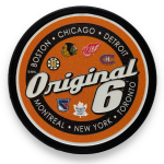 Mustang Puk NHL SCRIPT Textured Hockey Puck - Original 6