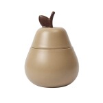 Ferm Living Kameninová úložná dóza Pear Cashmere 10 cm, béžová barva, keramika