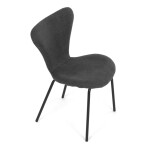Židle jídelní, šedá látka, nohy černý kov