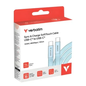 Verbatim 30276 SoftTouch USB-C kabel 1.2m modrá / USB-C(M) / USB-C(M) / 100 W / PD 3.0 (30276)