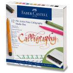 Popisovač Faber-Castell Pitt Artist Pen Calligraphy sada 12 ks, studio box