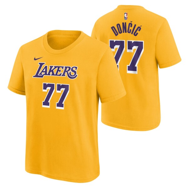 Nike Dětské tričko Los Angeles Lakers NBA Luka Doncic #77 Player T-Shirt Žlutá (YOUTH)