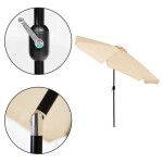 Velký zahradní slunečník s naklápěním - 300 cm béžová