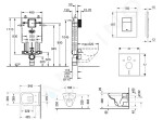 GROHE - Uniset Set předstěnové instalace, klozetu a sedátka D-Code, Rimless, SoftClose, tlačítka Skate Cosmo, chrom 38643SET-KK