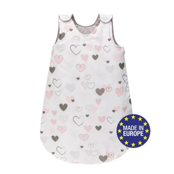Bomimi Spací pytel 75cm / 3-12m, SRDÍČKA šedá (BO2314GRY034)