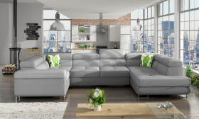 Sedací souprava Letto Provedení: Pravá U, látka: Soro 83/ Soft 29 + polštáře: Jungle 32